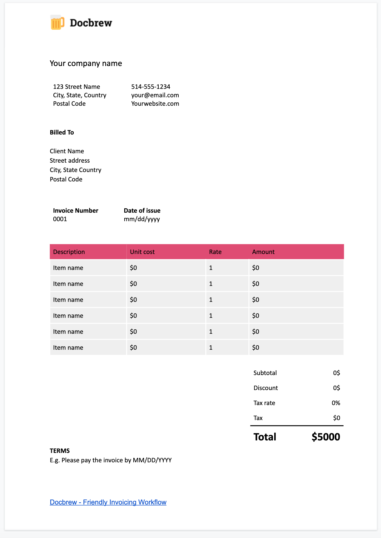 Free Invoice Template